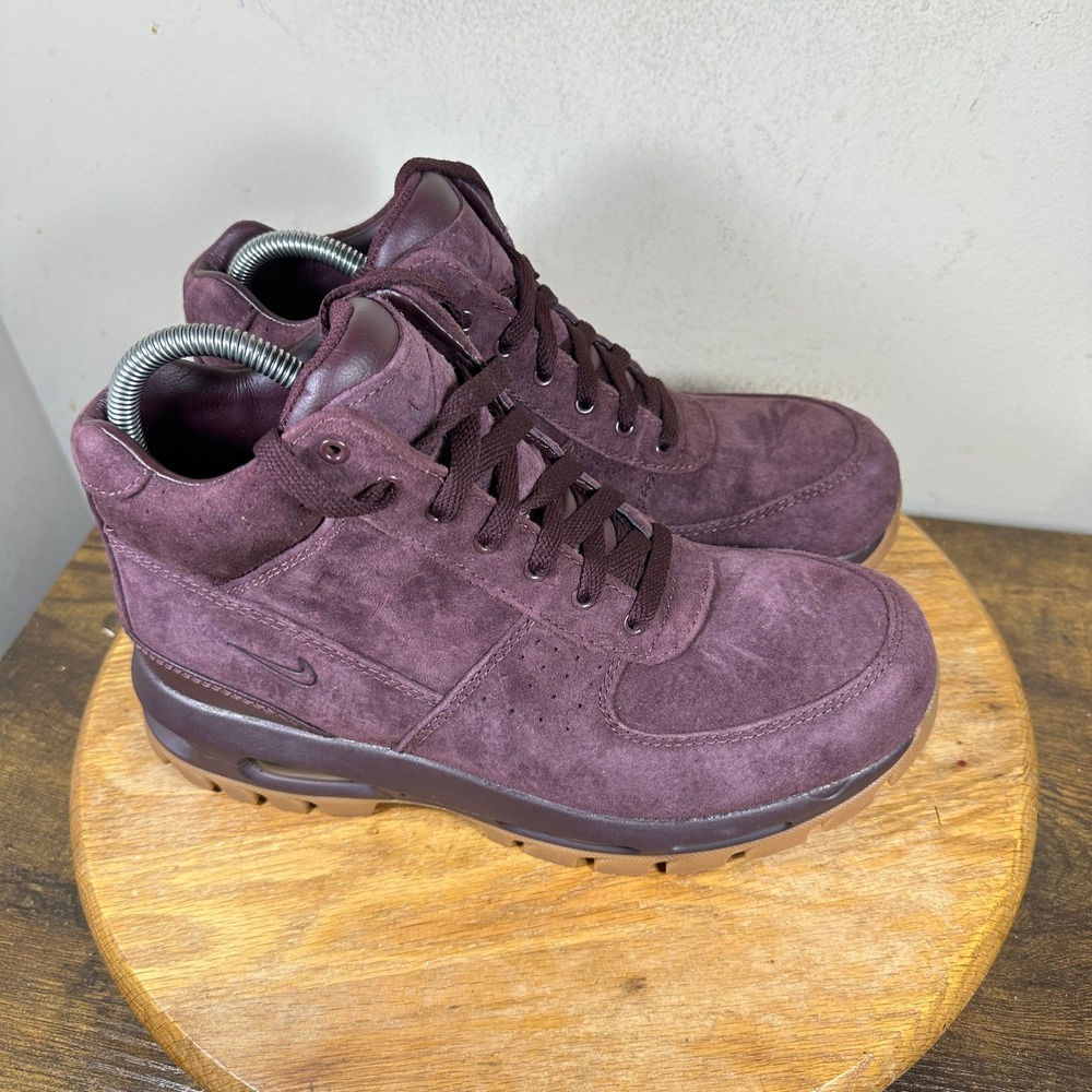 Nike Air Max Goadome Suede ACG Burgundy Suede Gum Sole Boots 865031-602 Mens 8